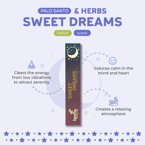 Ispalla Palo Santo, Wild Herbs & Florals Incense (Sweet Dreams)- Retail Display Box- 12 packs 